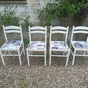 Stuhl Shabby Weiß Schwarz Modern New York Vintage Upcycling