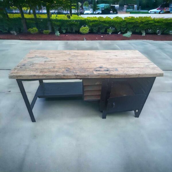 Eisentisch Arbeitstisch Loft Rustikal Tisch Holztisch Vintage Upcycling – Bild 2