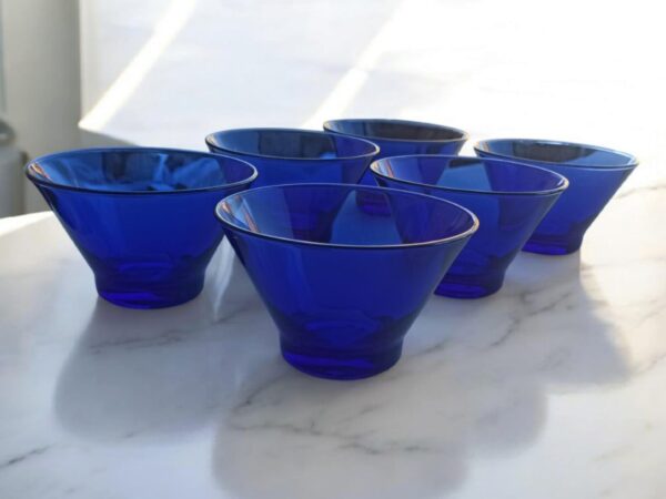 Schüssel Salatschüssel Blau Glas 6stück Küche Maritim – Bild 3