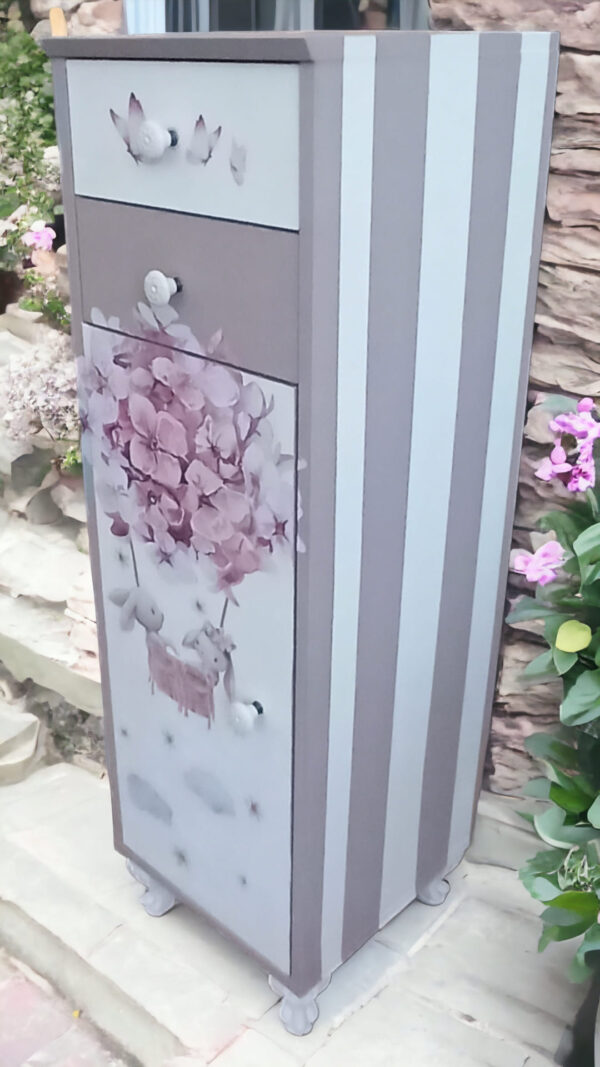 Kommode Schrank shabby Mädchen rosa weiß Kinderschrank Vintage Upcycling Franzi – Bild 4
