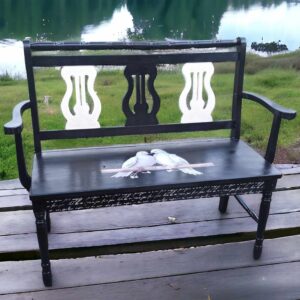 Bank Shabby Holz Schwarz Tauben Romantik Irina Vintage Upcycling