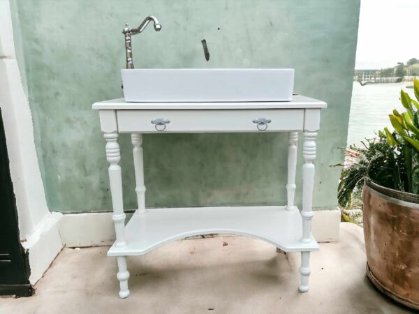 Waschtisch Tisch Becken Shabby Weiß Vintage Upcycling