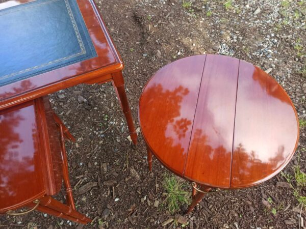 Tisch Beistelltisch Holztisch 3 in einem Schachteltisch Mahagoni Vintage Upcycling – Bild 2