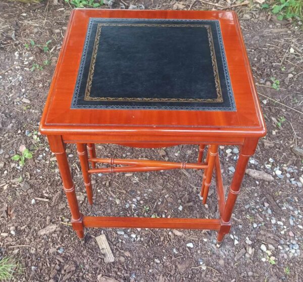 Tisch Beistelltisch Holztisch 3 in einem Schachteltisch Mahagoni Vintage Upcycling – Bild 6