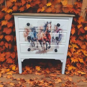 Kommode Beistelltisch Shabby Klein Schubladen Pferd Schubladen Vintage Upcycling