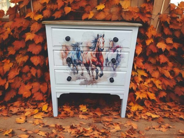 Kommode Beistelltisch Shabby Klein Schubladen Pferd Schubladen Vintage Upcycling