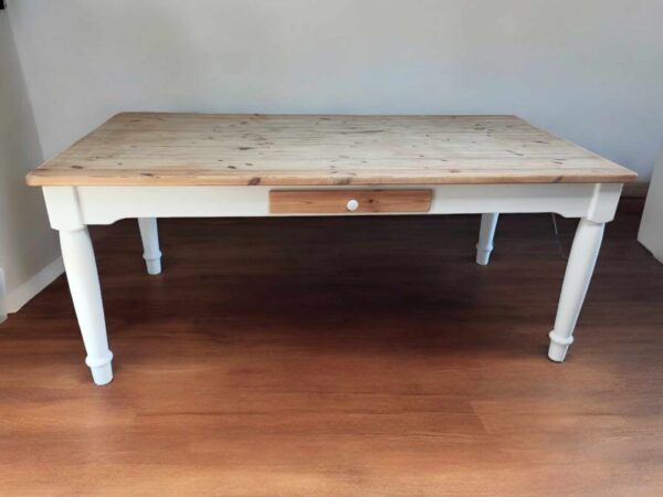 Esstisch Tisch Bauerntisch Holz Natur Rustikal Kiefer Groß Schubladen Vintage Upcycling Greta – Bild 6