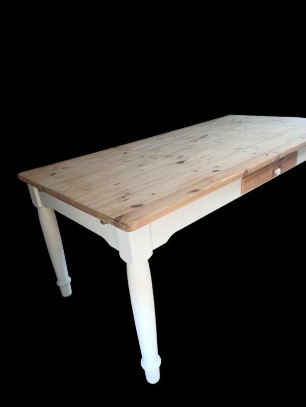 Esstisch Tisch Bauerntisch Holz Natur Rustikal Kiefer Groß Schubladen Vintage Upcycling Greta – Bild 4