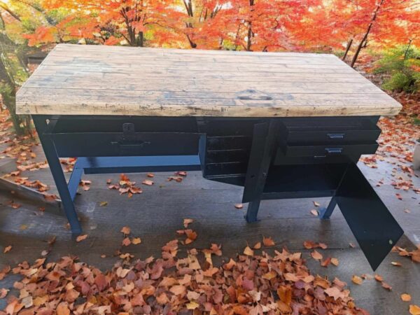 Eisentisch Arbeitstisch Loft Rustikal Tisch Holztisch Vintage Upcycling – Bild 5