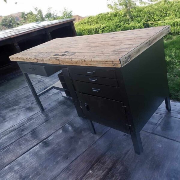 Eisentisch Arbeitstisch Loft Rustikal Tisch Holztisch Vintage Upcycling – Bild 6