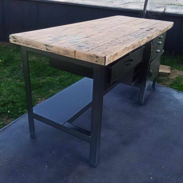 Eisentisch Arbeitstisch Loft Rustikal Tisch Holztisch Vintage Upcycling – Bild 11