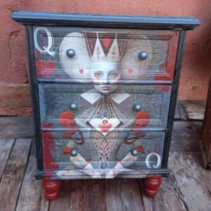 Kommode Beistelltisch Shabby Klein Schubladen Alice im Wunderland Stil Frau Vintage Upcycling