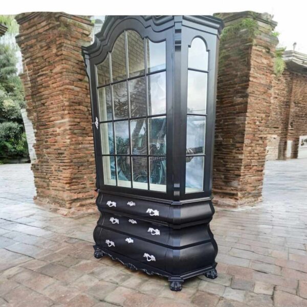 Vitrine Regal Schrank Shabby Vintage Licht Glasböden Upcycling Elli – Bild 3