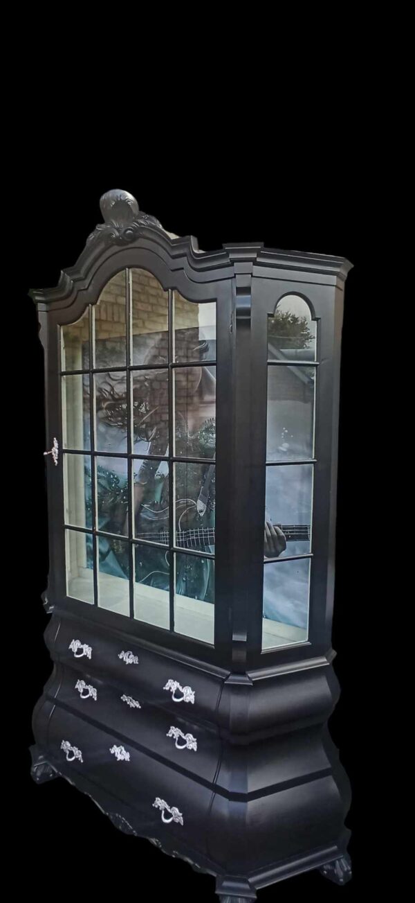 Vitrine Regal Schrank Shabby Vintage Licht Glasböden Upcycling Elli – Bild 6