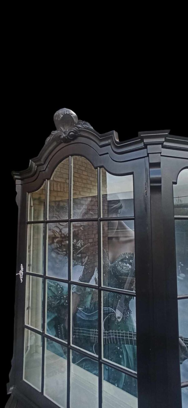 Vitrine Regal Schrank Shabby Vintage Licht Glasböden Upcycling Elli – Bild 7