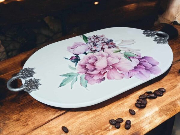 Tablett Groß Blume Shabby Vintage Upcycling