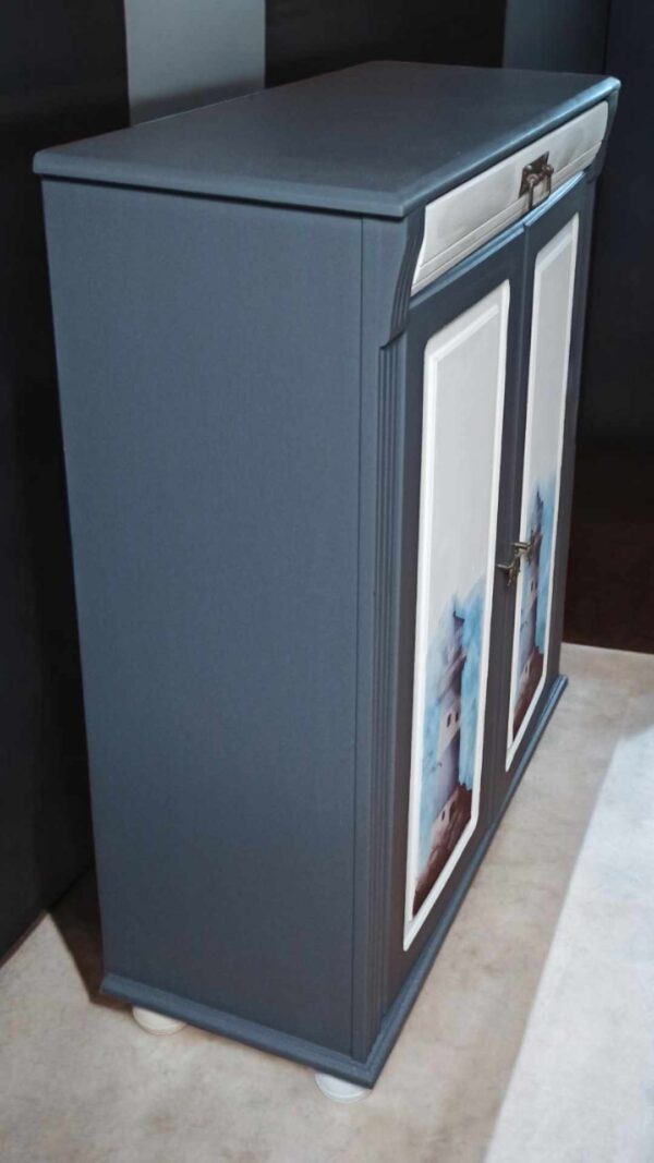 Vertiko Schrank Kommode Maritim Leuchttürme Shabby Vintage Upcycling – Bild 5