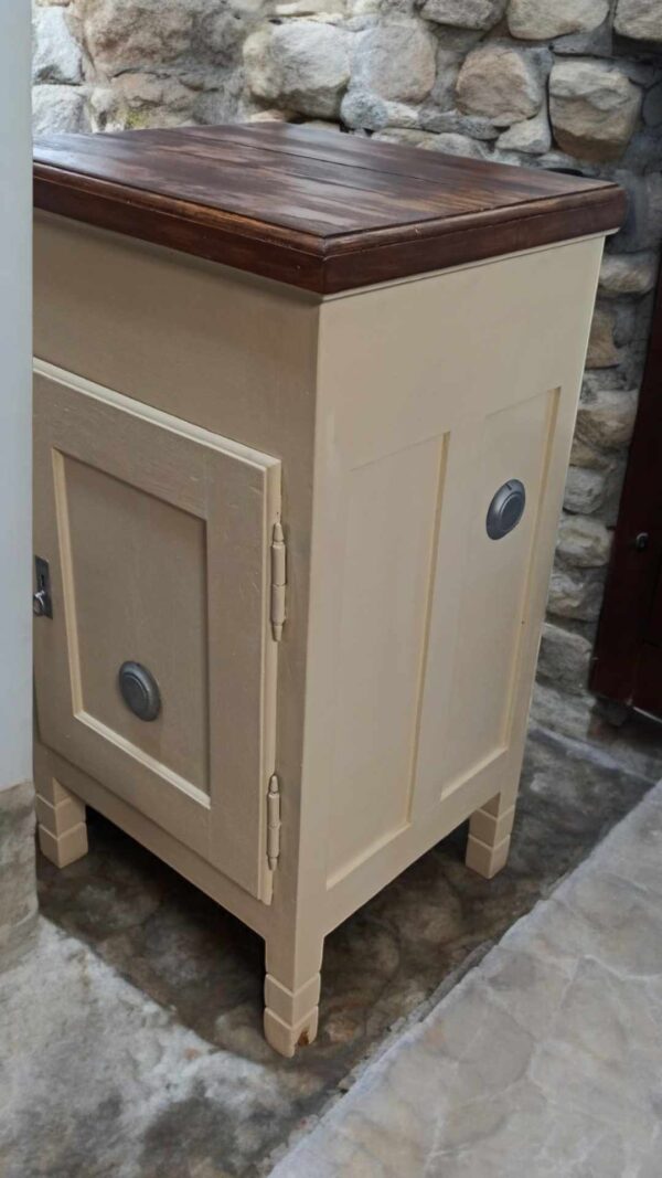 Schrank Kommode Kühlschrank Regal Antik Shabby Vintage Creme Vintage Upcycling – Bild 8