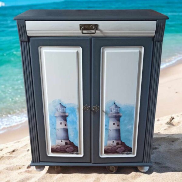 Vertiko Schrank Kommode Maritim Leuchttürme Shabby Vintage Upcycling