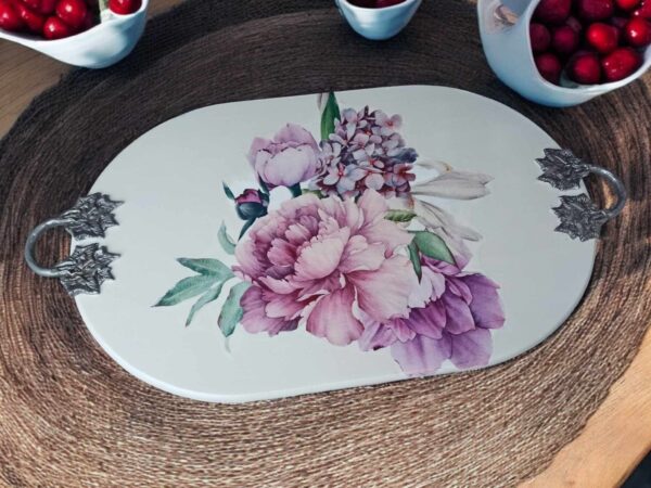 Tablett Groß Blume Shabby Vintage Upcycling – Bild 6
