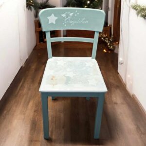 Vintage Upcycling Stuhl Engel Shabby Weiß Mintgrün