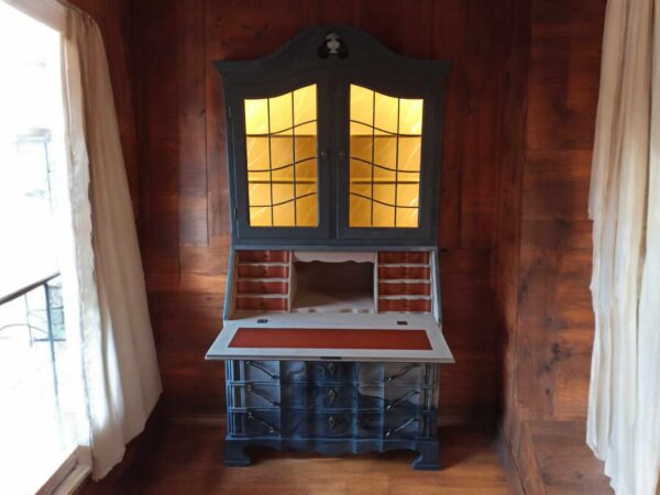 Sekretär Schreibtisch Licht Frau Vitrine Shabby Vintage Upcycling – Bild 8