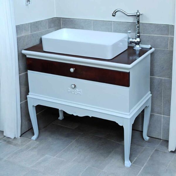 Waschtisch Tisch Becken Shabby Weiß Vintage Upcycling Binja – Bild 6
