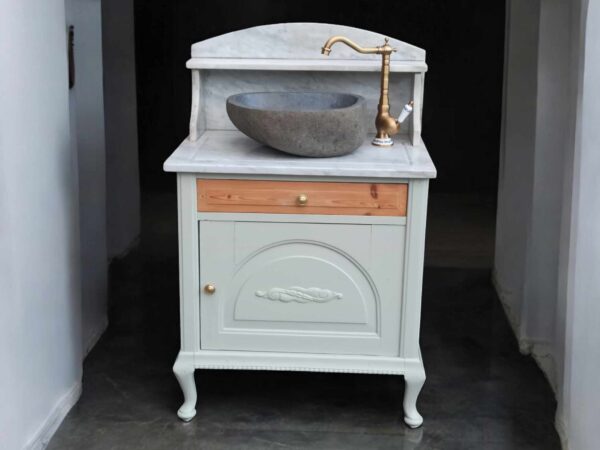 Waschtisch Tisch Steinbecken Shabby Marmor Mintgrün Vintage Upcycling Alma