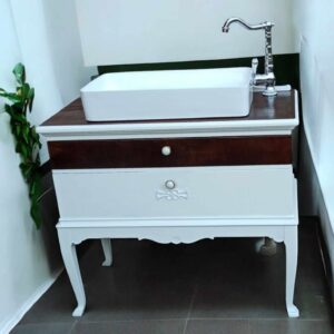 Waschtisch Tisch Becken Shabby Weiß Vintage Upcycling Binja