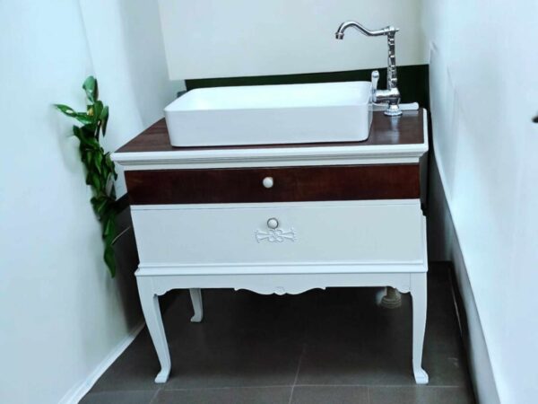 Waschtisch Tisch Becken Shabby Weiß Vintage Upcycling Binja