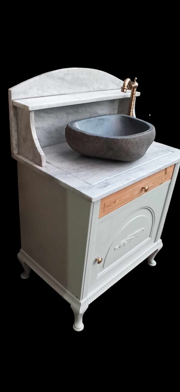 Waschtisch Tisch Steinbecken Shabby Marmor Mintgrün Vintage Upcycling Alma – Bild 6