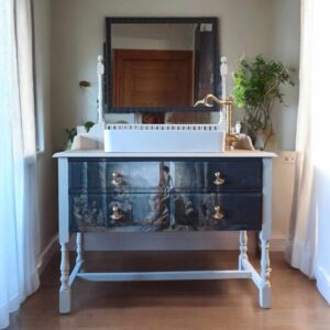 Waschtisch Tisch Barock Shabby Spiegel Frau Spiegelkommode Vintage Upcycling Luisa