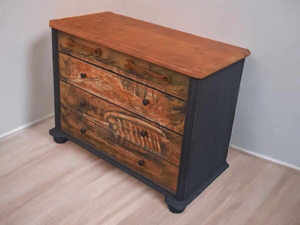 Kommode Auto Klaus Shabby Schraubenschlüssel Rost Schwarz Schubladen Vintage Upcycling – Bild 2