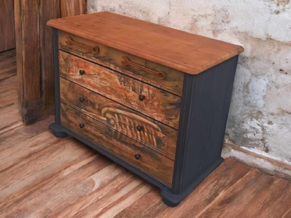 Kommode Auto Klaus Shabby Schraubenschlüssel Rost Schwarz Schubladen Vintage Upcycling – Bild 5