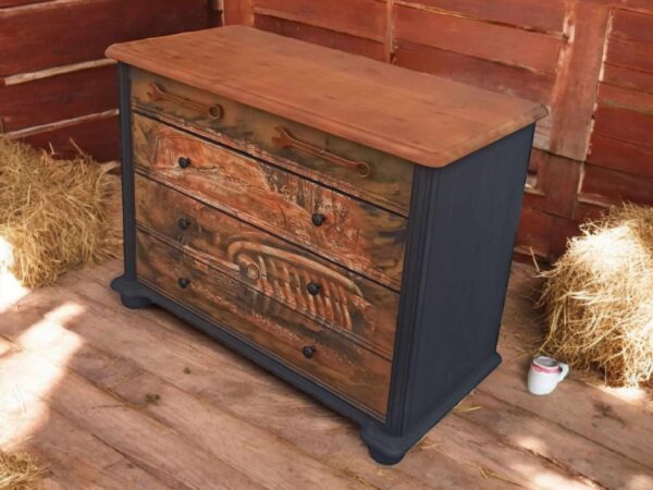 Kommode Auto Klaus Shabby Schraubenschlüssel Rost Schwarz Schubladen Vintage Upcycling – Bild 7