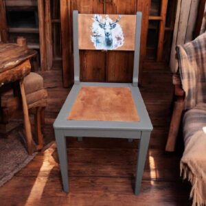 Stuhl Natur Holz Hirsch Holzstuhl Shabby Vintage Upcycling
