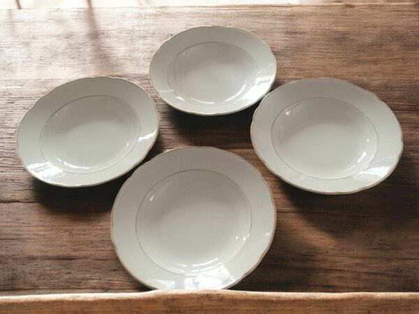 Teller Suppenteller Beige Villeroy&Boch Goldrand 4stück – Bild 4