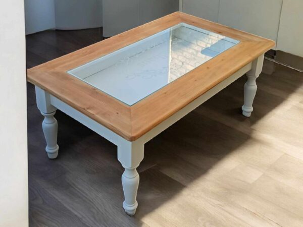 Tisch Couchtisch Shabby weiß shabby landhaus Vintage Upcycling – Bild 2