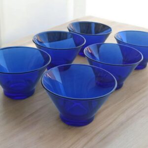 Schüssel Salatschüssel Blau Glas 6stück Küche Maritim