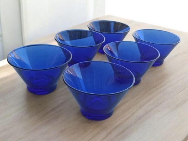 Schüssel Salatschüssel Blau Glas 6stück Küche Maritim