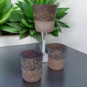 Kerzenhalter Glas Braun Teelichthalter Kerzen dreier-set