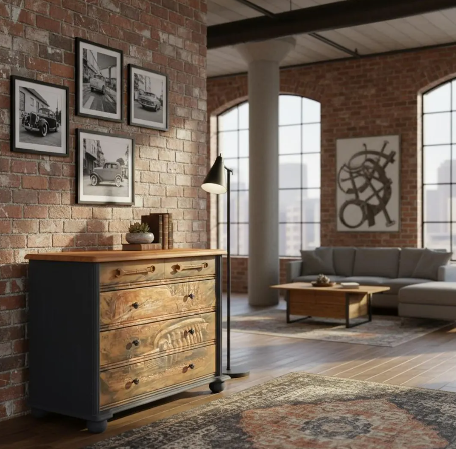 Vintage Kommode „Klaus“ – industrielles Upcycling Unikat – Bild 10