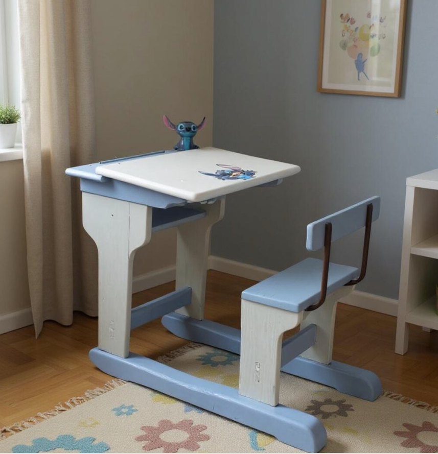 Vintage Schulbank „Anne“ – nostalgische Kinderbank – Bild 11