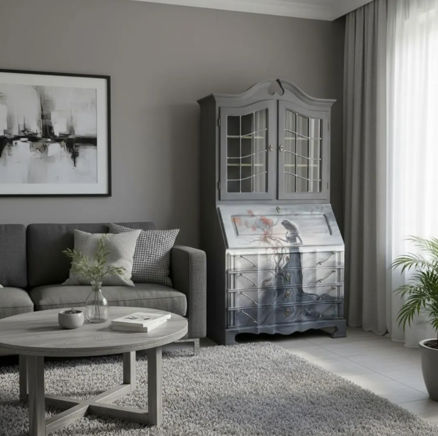 Vintage Sekretär „Alisa“ – einzigartiges Möbelstück mit Beleuchtung – Bild 18