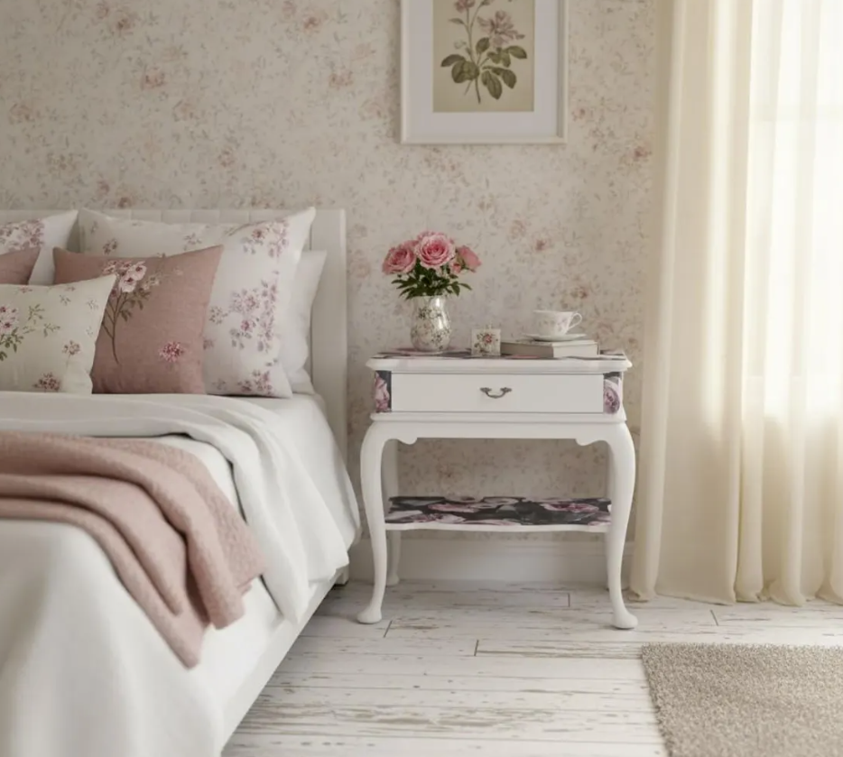 Vintage Kommode „Petra“ – kleine Beistellkommode auf Füßen – Bild 12