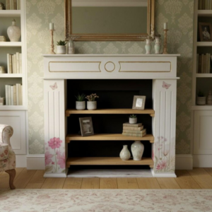 Kaminumrandung „Kamila“ – romantisches Möbelstück mit Blumenmotiv