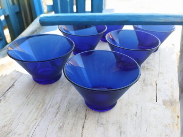 Schüssel Salatschüssel Blau Glas 6stück Küche Maritim – Bild 2