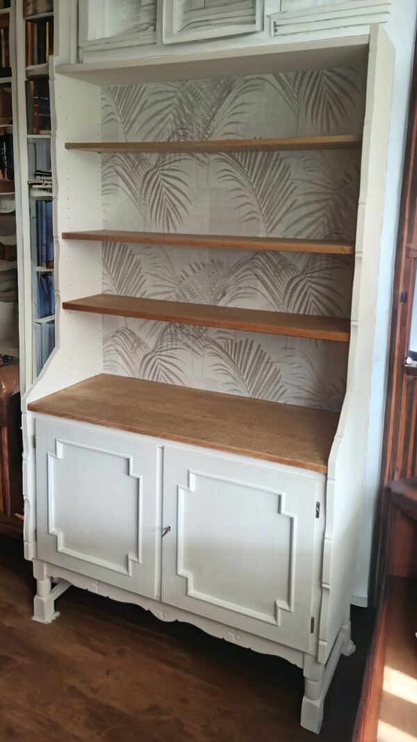 Schrank Regal weiß Shabby natur Tapete Vintage Upcycling Mary – Bild 6