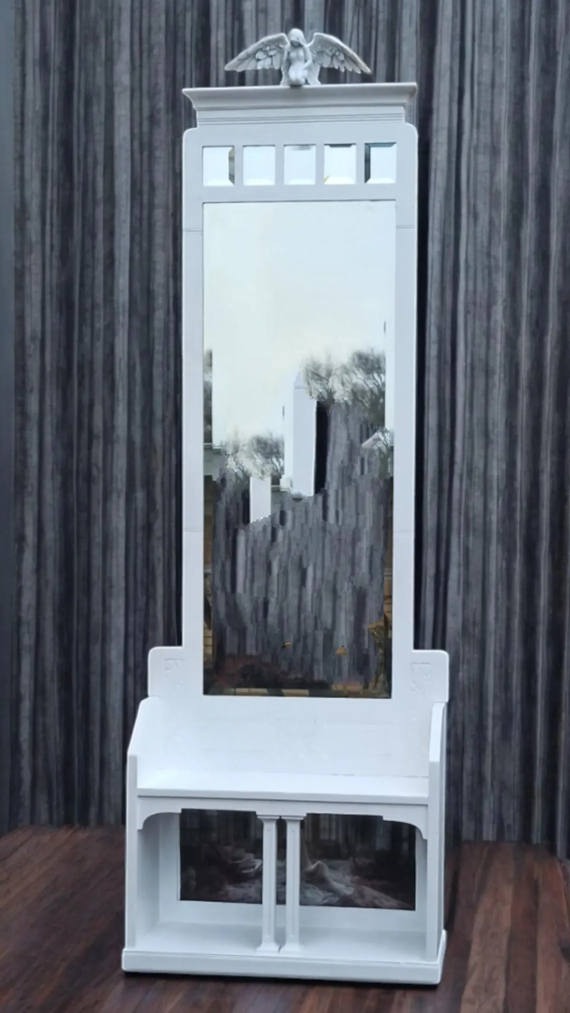 Vintage Upcycling Standspiegel Spiegel Shabby Engel Gabriella – Bild 2