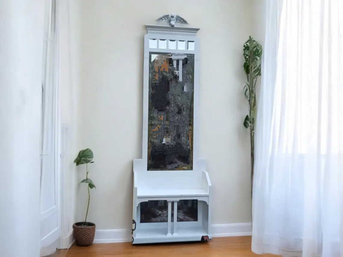 Vintage Upcycling Standspiegel Spiegel Shabby Engel Gabriella – Bild 4